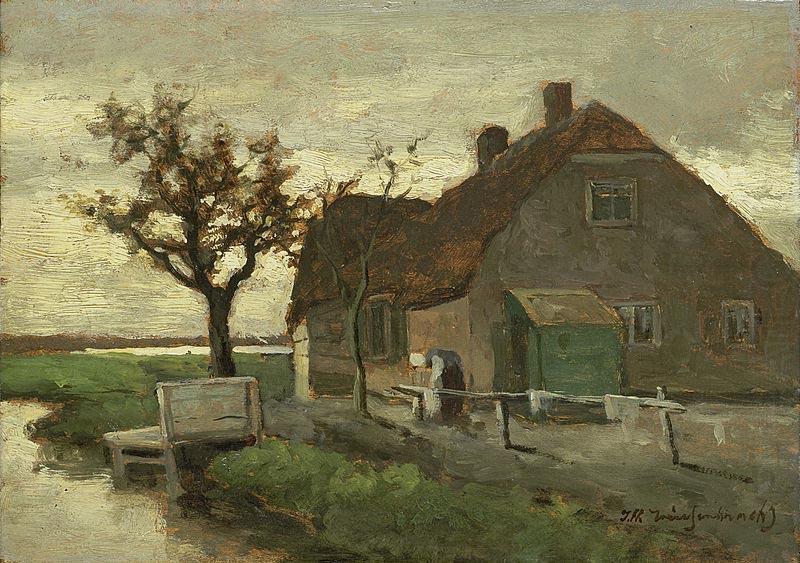 Boerenhuis aan een vaart, Jan Hendrik Weissenbruch